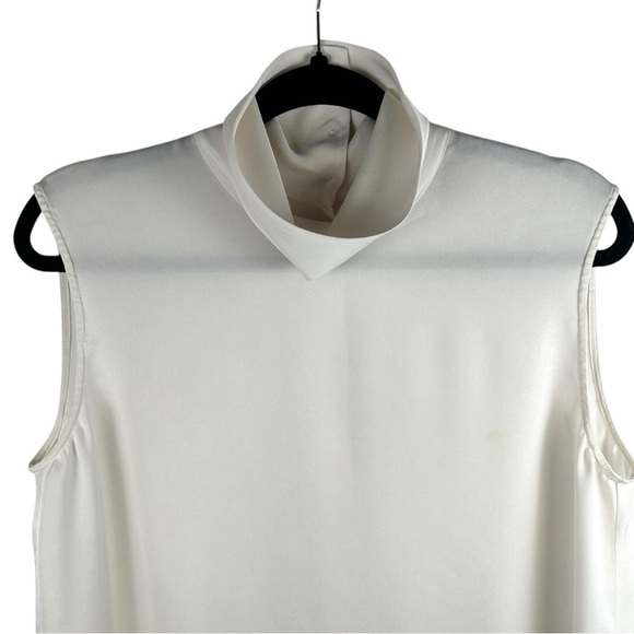 DKNY Off White Cowl Neck Long Silk Blouse Buttons Up Back Women's Size Medium - Picture 5 of 8